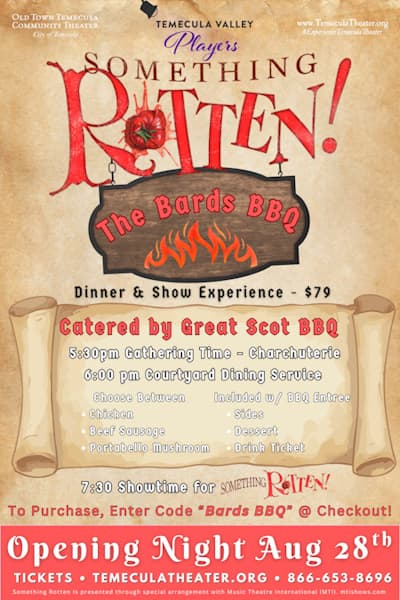 SOMETHING ROTTEN - general event at Old Town Temecula Community Theater in Temecula, California
