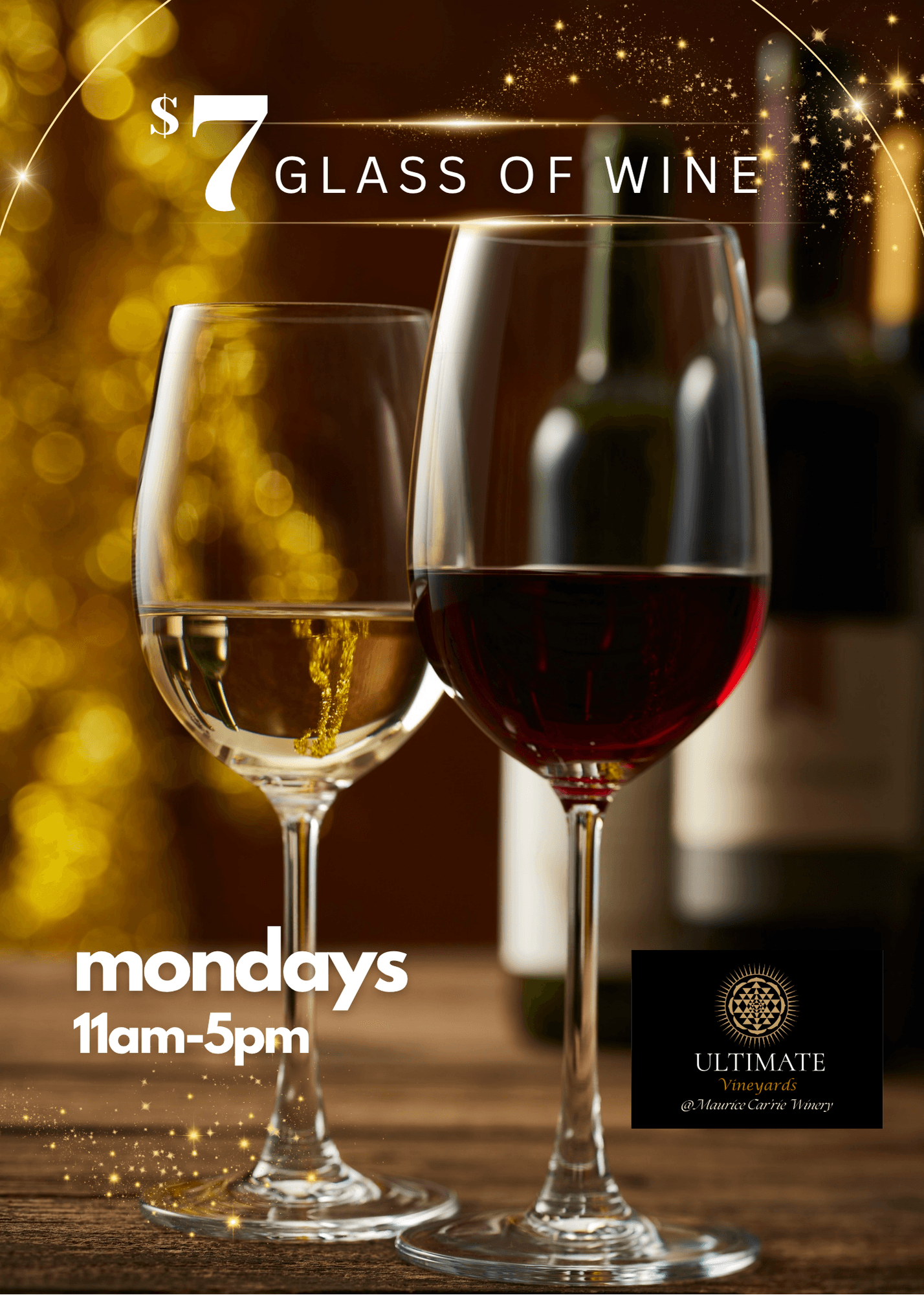 Monday – $7 Glass of Wine - general event at Maurice Car'rie Winery in Temecula, California